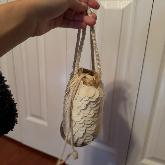 Zara Sequin Mini Basket Bag White - Picture 8 of 10